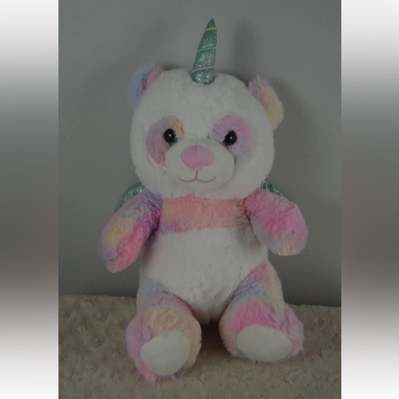 Walgreens Unicorn Bear Plush Stuffed Animal White Pink Purple Blue Wings Tie Dye